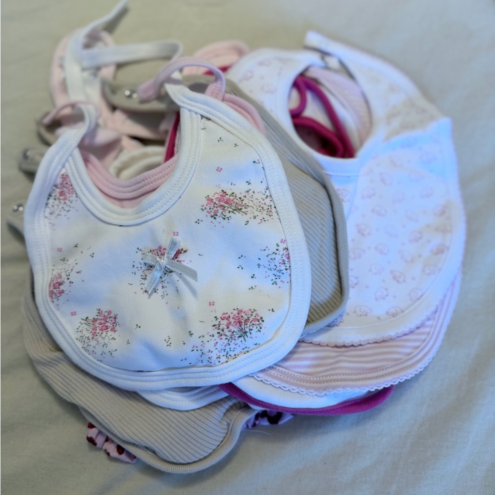 Baby Girl Bibs and Hats - New